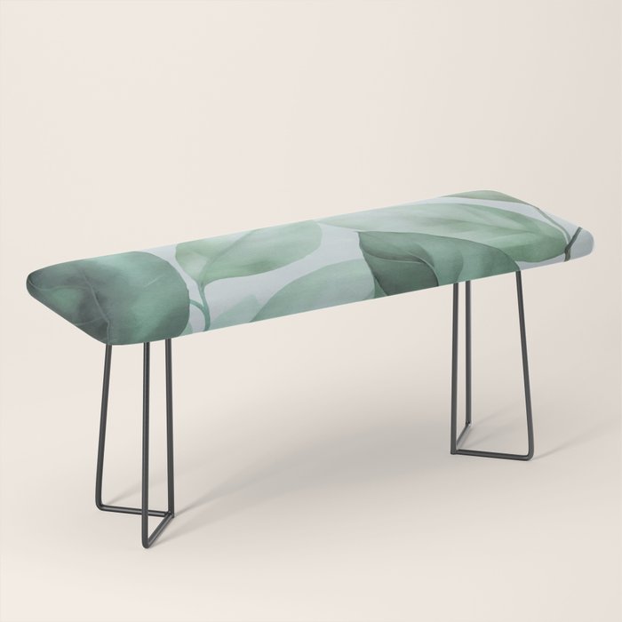 Calm Emerald Foliage Gentle Green Leaves Bench Gallery Image 1