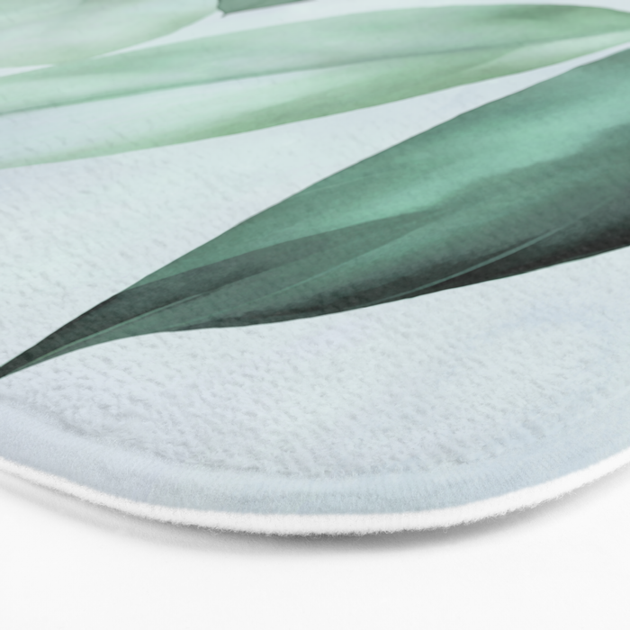 Calm Emerald Foliage Gentle Green Leaves Bath Mat Gallery Image 3