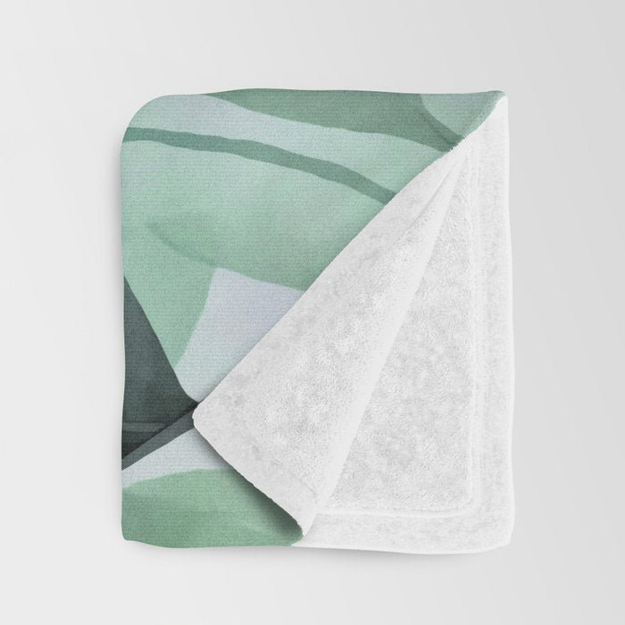 Calm Emerald Foliage Gentle Green Leaves Throw Blanket Gallery Image 3
