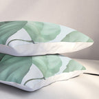Calm Emerald Foliage Gentle Green Leaves Pillow Sham Gallery Image 3