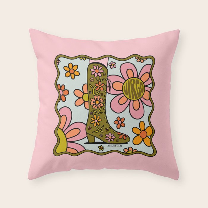 Virgo Groovy Boot Throw Pillow Gallery Image 6