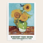 Three Sunflowers in a Vase by Vincent Van Gogh Poster Gallery Image 4