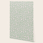 Mint green flower blossom scatter on blush pink Wallpaper Gallery Image 2