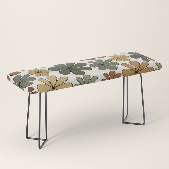 Retro Daisy Pattern Multicolor IX Bench Gallery Image 1