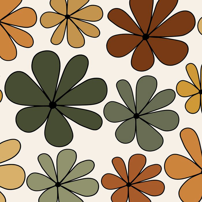 Retro Daisy Pattern Multicolor IX Coffee Mug Gallery Image 2