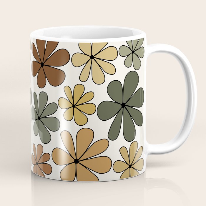 Retro Daisy Pattern Multicolor IX Coffee Mug Gallery Image 1