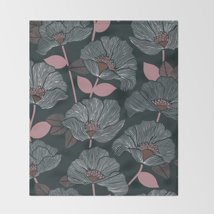 Nocturnal Bloom Throw Blanket Gallery Image 2