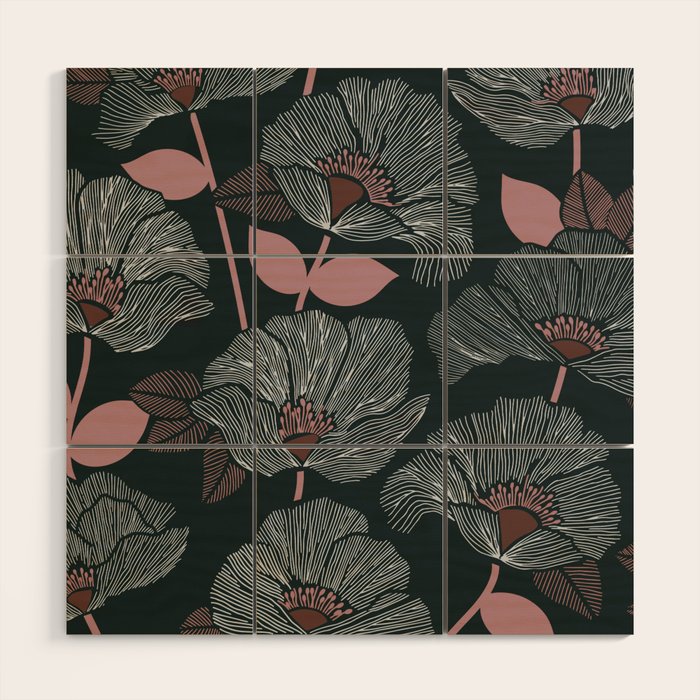 Nocturnal Bloom Wood Wall Art Gallery Image 1