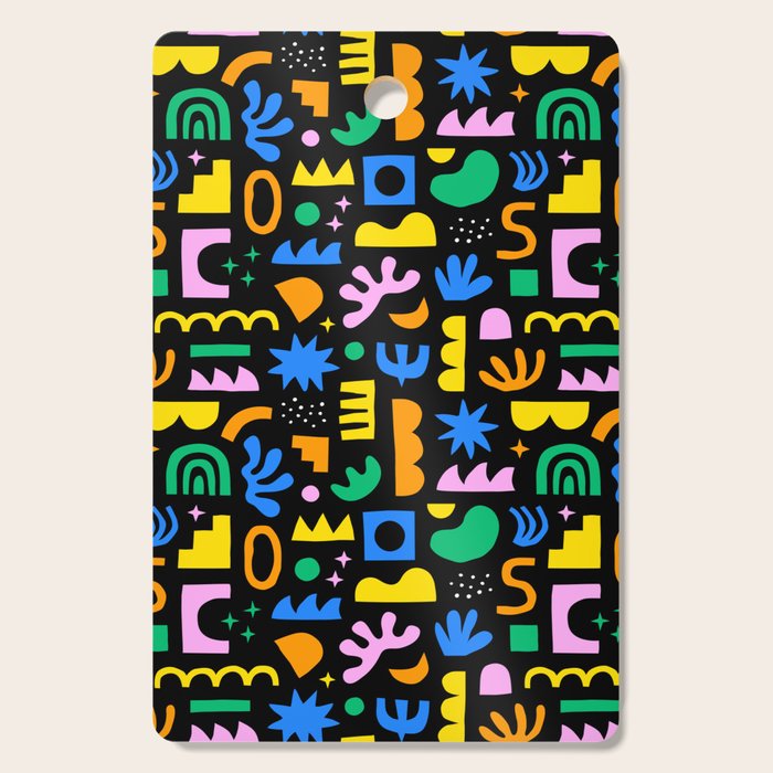Fun colorful abstract summer shape pattern Cutting Board Gallery Image 1