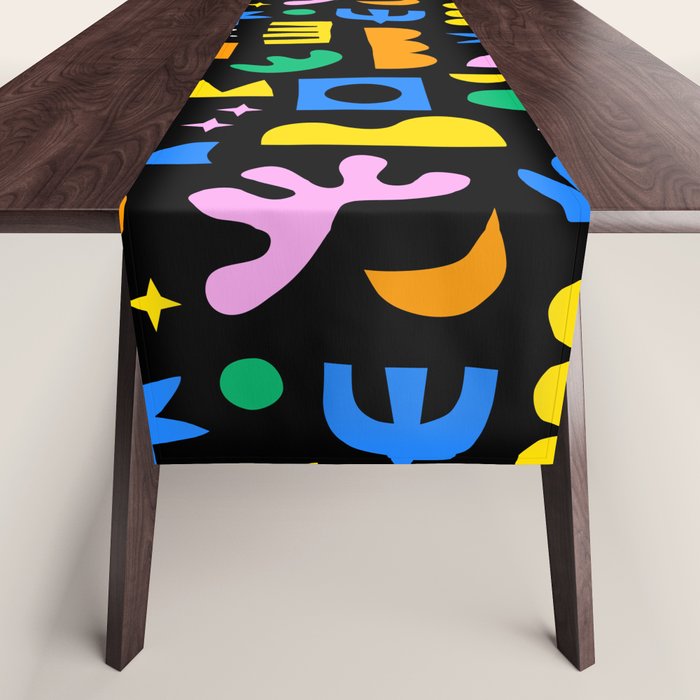 Fun colorful abstract summer shape pattern Table Runner Gallery Image 1