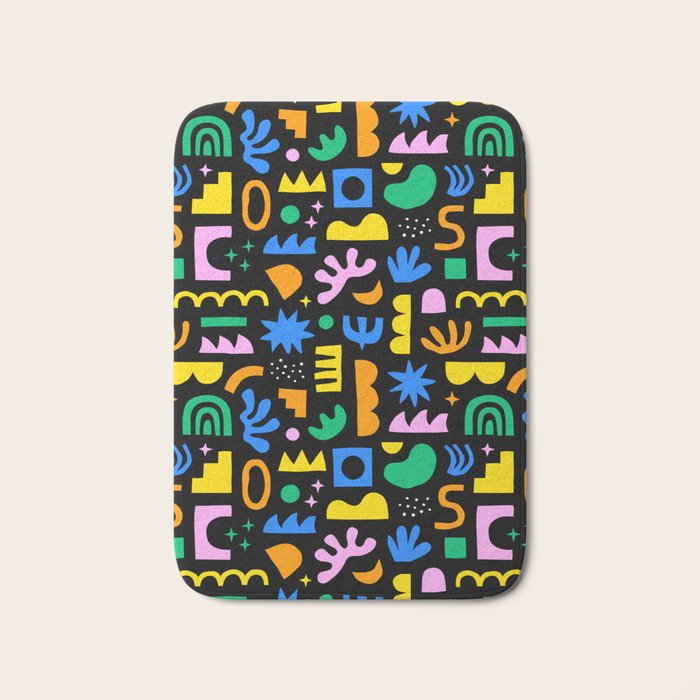 Fun colorful abstract summer shape pattern Bath Mat Gallery Image 1
