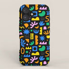 Fun colorful abstract summer shape pattern iPhone Case Gallery Image 1