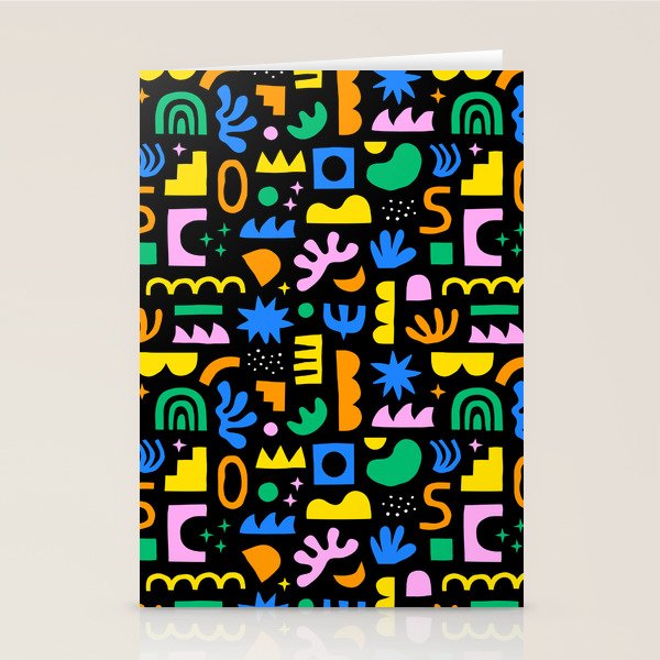Fun colorful abstract summer shape pattern Stationery Card Gallery Image 1