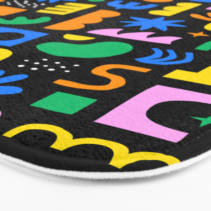 Fun colorful abstract summer shape pattern Bath Mat Gallery Image 3
