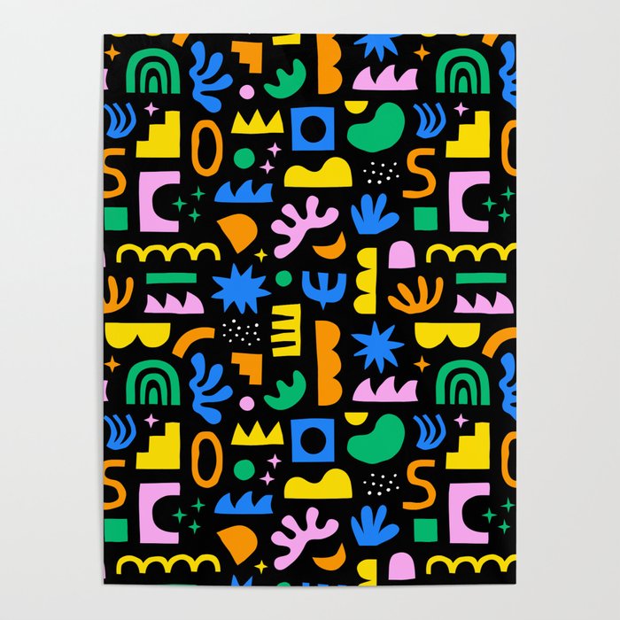 Fun colorful abstract summer shape pattern Poster Gallery Image 1