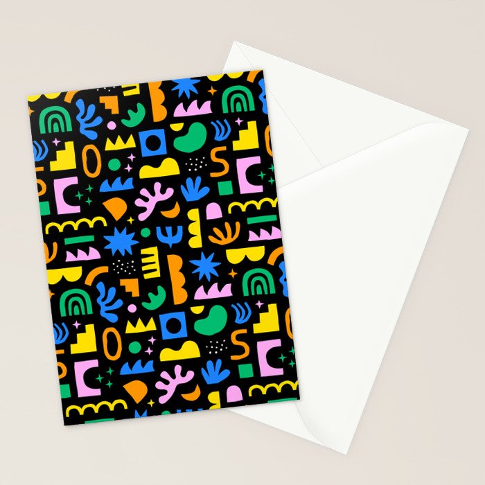 Fun colorful abstract summer shape pattern Stationery Card Gallery Image 2