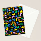 Fun colorful abstract summer shape pattern Stationery Card Gallery Image 2