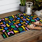 Fun colorful abstract summer shape pattern Outdoor Rug Gallery Image 2