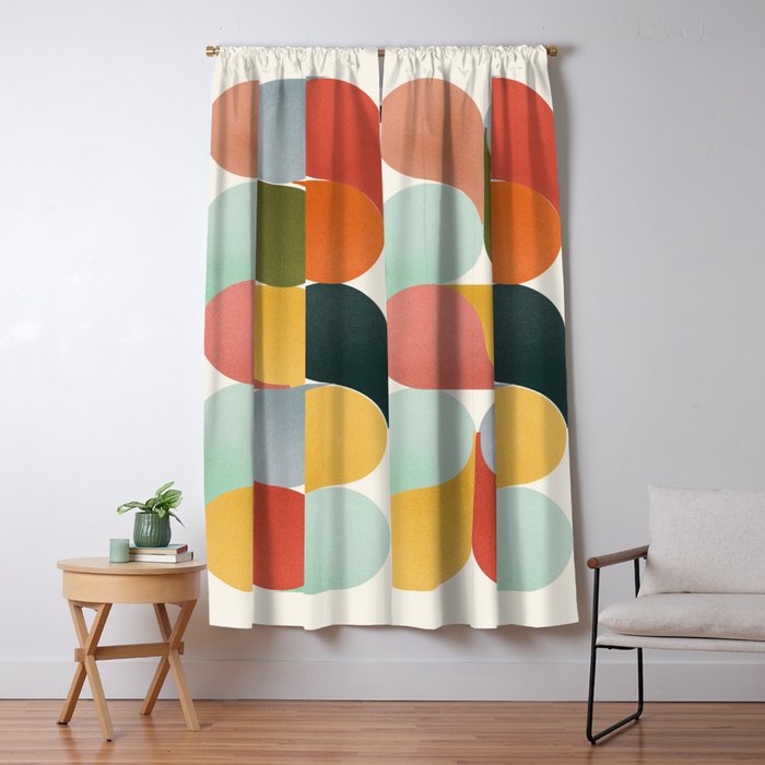 Shapes of color - abstract Window Curtain Gallery Image 5