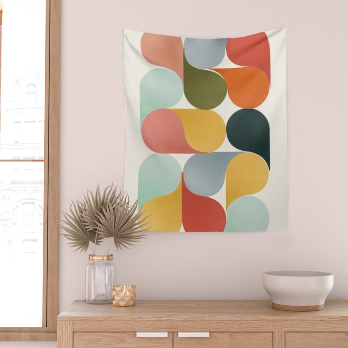 Shapes of color - abstract Wall Tapestry Gallery Image 2