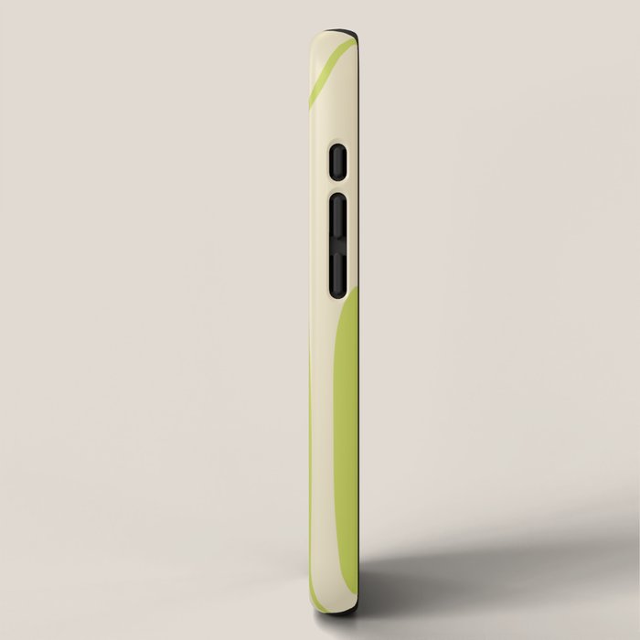 Copacetic Retro Abstract in Light Lime Linden Green and Cream Beige iPhone Case Gallery Image 2