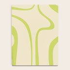 Copacetic Retro Abstract in Light Lime Linden Green and Cream Beige Notebook Gallery Image 4