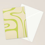 Copacetic Retro Abstract in Light Lime Linden Green and Cream Beige Stationery Card Gallery Image 2