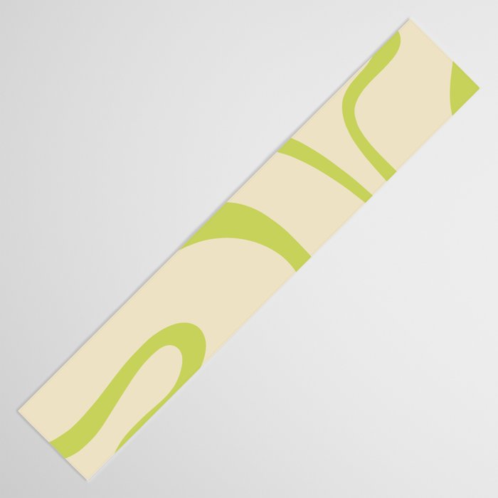 Copacetic Retro Abstract in Light Lime Linden Green and Cream Beige Table Runner Gallery Image 3