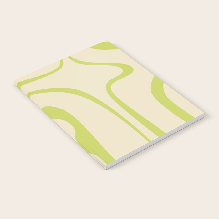 Copacetic Retro Abstract in Light Lime Linden Green and Cream Beige Notebook Gallery Image 2