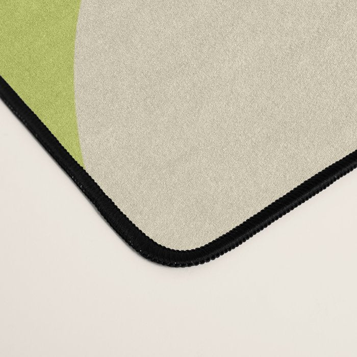 Copacetic Retro Abstract in Light Lime Linden Green and Cream Beige Desk Mat Gallery Image 4