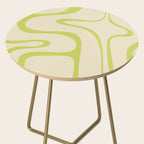 Copacetic Retro Abstract in Light Lime Linden Green and Cream Beige Side Table Gallery Image 2
