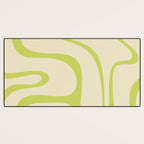 Copacetic Retro Abstract in Light Lime Linden Green and Cream Beige Desk Mat Gallery Image 3