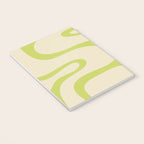 Copacetic Retro Abstract in Light Lime Linden Green and Cream Beige Notebook Gallery Image 3