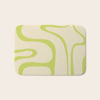 Copacetic Retro Abstract in Light Lime Linden Green and Cream Beige Bath Mat Gallery Image 1