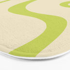 Copacetic Retro Abstract in Light Lime Linden Green and Cream Beige Bath Mat Gallery Image 3