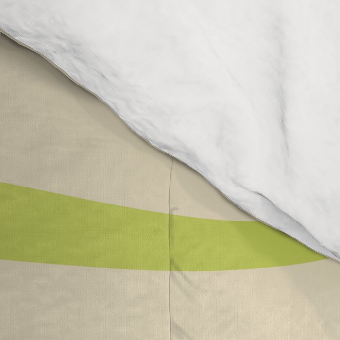 Copacetic Retro Abstract in Light Lime Linden Green and Cream Beige Comforter Gallery Image 4