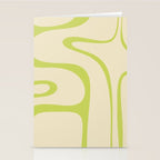 Copacetic Retro Abstract in Light Lime Linden Green and Cream Beige Stationery Card Gallery Image 2