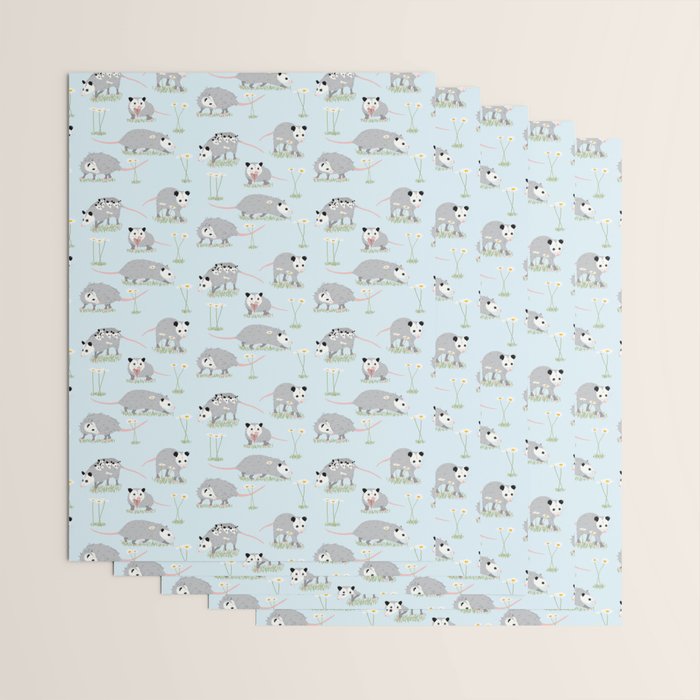 Opossums and Daisies Wrapping Paper Gallery Image 3