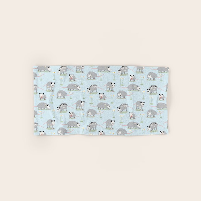 Opossums and Daisies Bath Towel Gallery Image 1