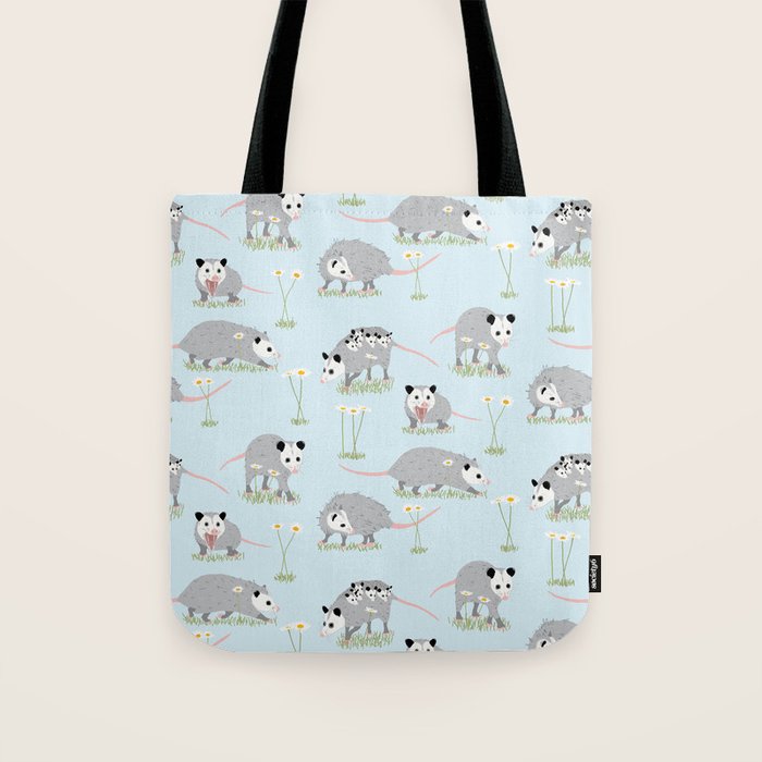 Opossums and Daisies Tote Bag Gallery Image 1