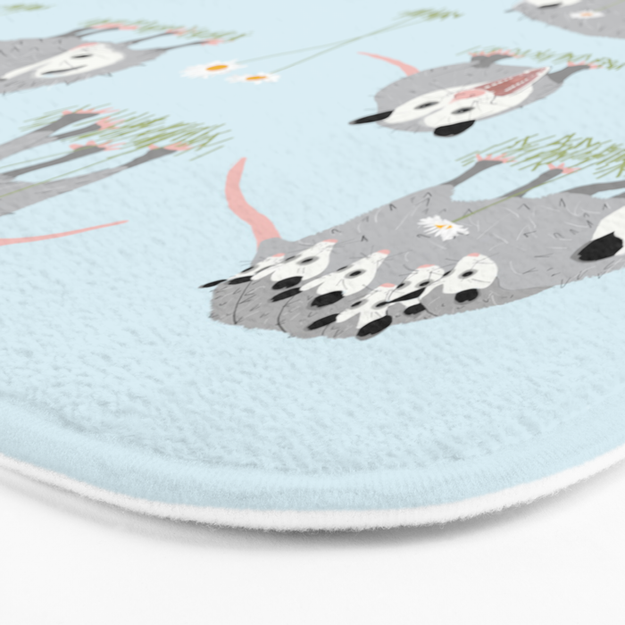 Opossums and Daisies Bath Mat Gallery Image 3
