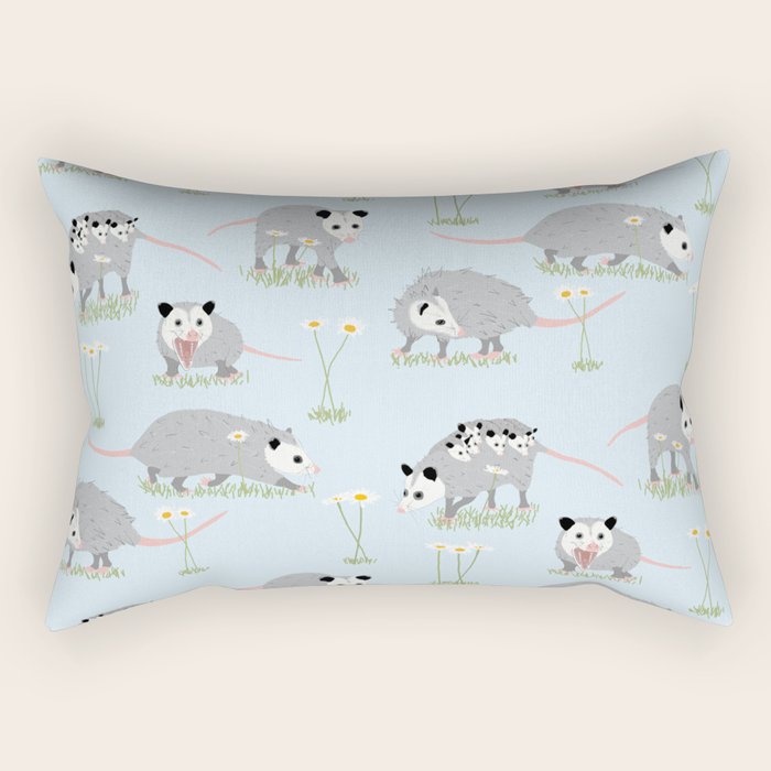 Opossums and Daisies Rectangular Pillow Gallery Image 2