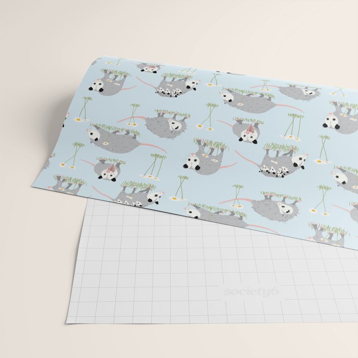 Opossums and Daisies Wrapping Paper Gallery Image 2