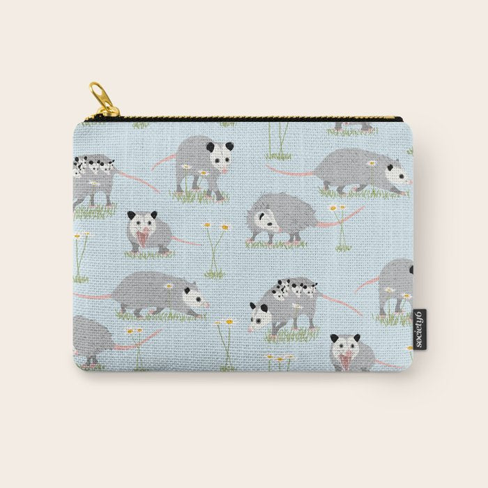 Opossums and Daisies Carry All Pouch Gallery Image 1
