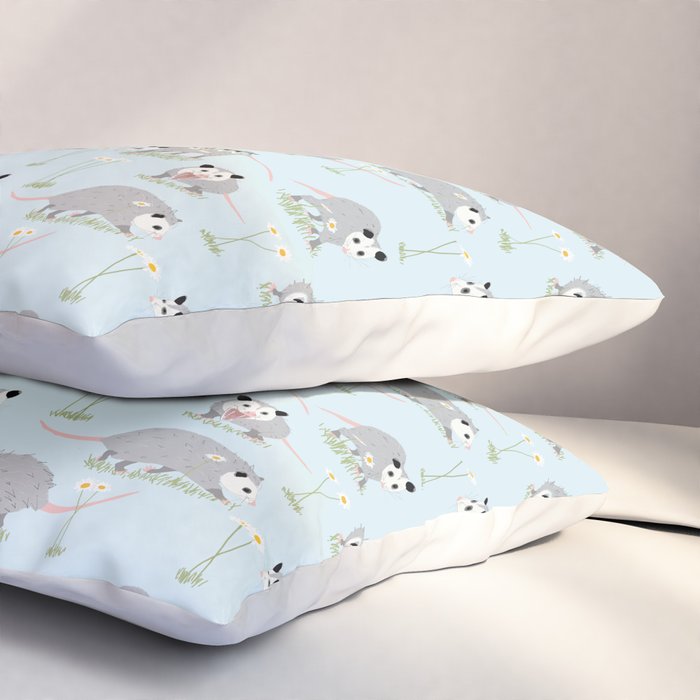 Opossums and Daisies Pillow Sham Gallery Image 3