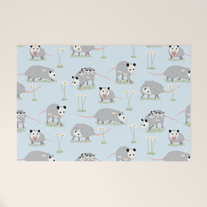 Opossums and Daisies Welcome Mat Gallery Image 1