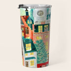 London city lights in the snow Travel Mug Gallery Image 3