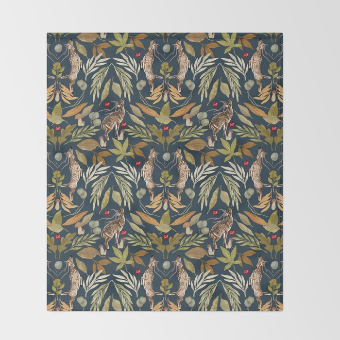 Deer in a wild nature forest DD Throw Blanket Gallery Image 2