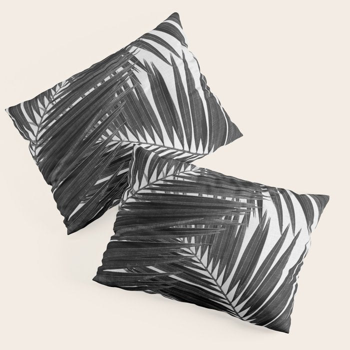 Palm Leaf Black & White III Pillow Sham Gallery Image 3