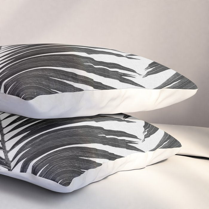 Palm Leaf Black & White III Pillow Sham Gallery Image 3
